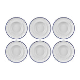 Helix Navy Blue dia.9.75" h:2.25" 14 oz. Round Blue Vitrified Deep Plate (Set of 6)