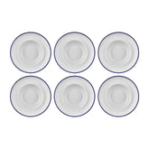 Helix Navy Blue dia.10.75" h:2.5" 17 oz. Round Blue Vitrified Deep Plate (Set of 6)