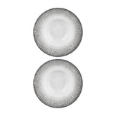 Luna dia.11" h:0" 16 oz. Round Gray Vitrified Deep Plate (Set of 2)