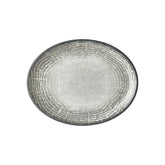 Luna 14.25" x 11" x h:1.25" Oval Gray Vitrified Platter (1 each)