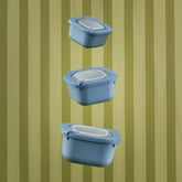 Turgla Home Microline 6 piece Microwave Safe Food Storage Containers, Blue