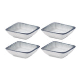 Occhio 4" x 3.5" x h:0.5" 2 oz. Square Blue Vitrified Bowl (Set of 4)