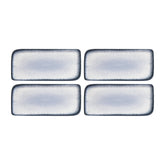 Occhio 9.5" x 6" Rectangular Blue Vitrified Plate (Set of 4)