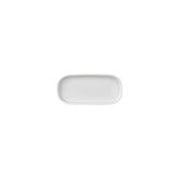 Helix White 7.75" x 3.75" x h:1" Oval Warm White Vitrified Platter (1 each)
