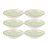 Rome dia.8.25" h:1.25" 27 oz. Round Green Vitrified Deep Plate (Set of 6)
