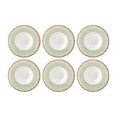 Rome dia.11" h:2.25" 16 oz. Round Green Vitrified Deep Plate (Set of 6)
