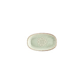 Rome 7.5" x 4.25" x h:1" Oval Green Vitrified Platter (1 each)