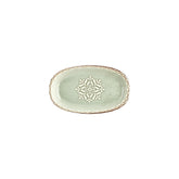 Rome 9.5" x 5.75" x h:1" Oval Green Vitrified Platter (1 each)