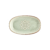 Rome 13.5" x 8" x h:0" Oval Green Vitrified Platter (1 each)