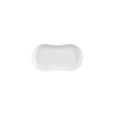 Smooth White 9.5" x 5.5" x h:1" Oval Warm White Vitrified Platter (1 each)
