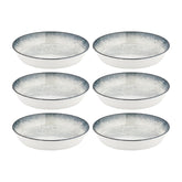 Smooth Ambience Blue dia.7" h:1.5" 20 oz. Round Blue Vitrified Deep Plate (Set of 6)