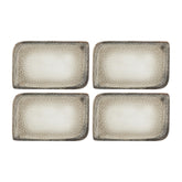 Spazio 9.5" x 6" Rectangular Decorated Vitrified Plate (Set of 4)