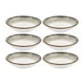 Spazio dia.9" h:1.75" 34 oz. Round Decorated Vitrified Deep Plate (Set of 6)