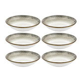 Spazio dia.9.75" h:2" 44 oz. Round Decorated Vitrified Deep Plate (Set of 6)