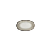 Spazio 7.5" x 4.25" x h:1" Oval Decorated Vitrified Platter (1 each)