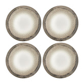 Spazio dia.9.75" Round Decorated Vitrified Plate (Set of 4)