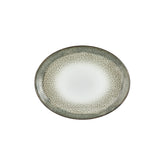 Spazio 12.25" x 9.5" x h:1" Oval Green Vitrified Platter (1 each)