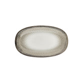 Spazio 13.5" x 8" x h:1.5" Oval Decorated Vitrified Platter (1 each)