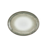 Spazio 14.25" x 11" x h:1.25" Oval Green Vitrified Platter (1 each)