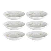 Wave dia.9" h:1.75" 34 oz. Round Blue Vitrified Deep Plate (Set of 6)