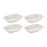 Gourmet 7.75" x 5.5" x h:0" Rectangular Warm White Vitrified Deep Plate (Set of 4)