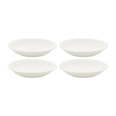 Gourmet dia.8.25" h:0" 17 oz. Round Warm White Vitrified Deep Plate (Set of 4)