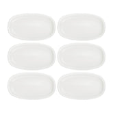 Gourmet 11.5" x 7" x h:1.25" Oval Warm White Vitrified Platter (Set of 6)