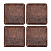 Turgla EcoGrain 7" x 7" Square Brown Composite Plate (Set of 4)