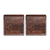 Turgla EcoGrain 10.25" x 10.25" Square Brown Composite Plate (Set of 2)