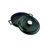 Turgla Cast Iron dia.11" h:2" 3.75 qt. Round Green Cast Iron Dutch Oven