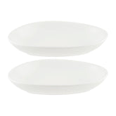 Vago 6" x 4" x h:1" Organic Warm White Vitrified Platter (Set of 2)