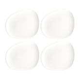 Vago 9.5" x 7.5" Organic Warm White Vitrified Plate (Set of 4)