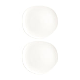 Vago 11.5" x 10.5" Organic Warm White Vitrified Plate (Set of 2)