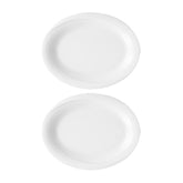 X-tanbul 7.75" x 6" x h:0.75" Oval White Porcelain Platter (Set of 2)
