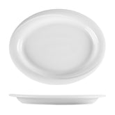 Porcelain X-tanbul 15.25" x 12" x h:1.5" Oval White Porcelain Platter