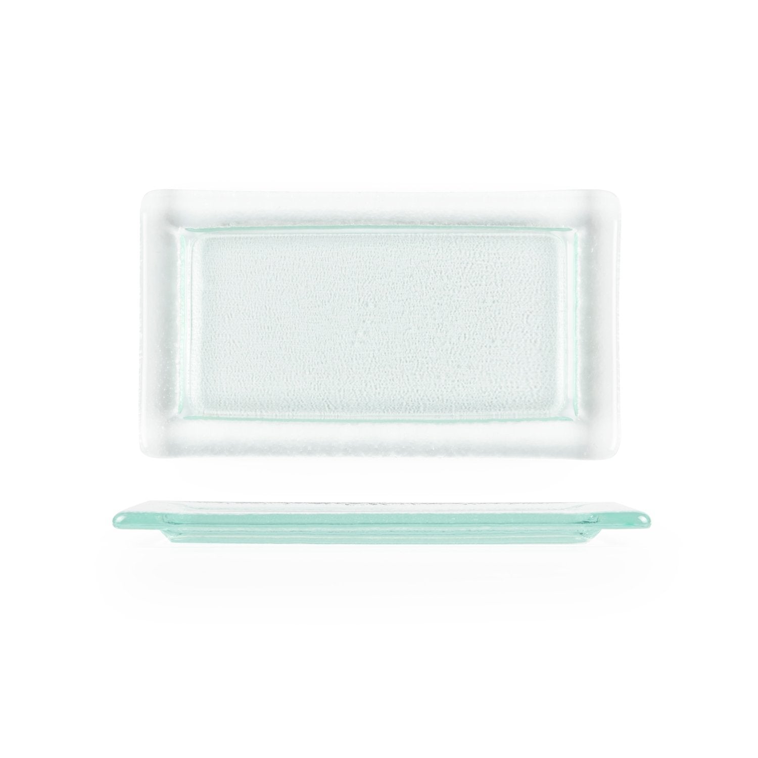Turgla Fusion Glass 13" x 8" x h:0.5" Rectangular Clear Glass Platter (1 each)