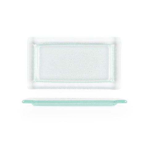 Turgla Fusion Glass 13" x 8" x h:0.5" Rectangular Clear Glass Platter (1 each)