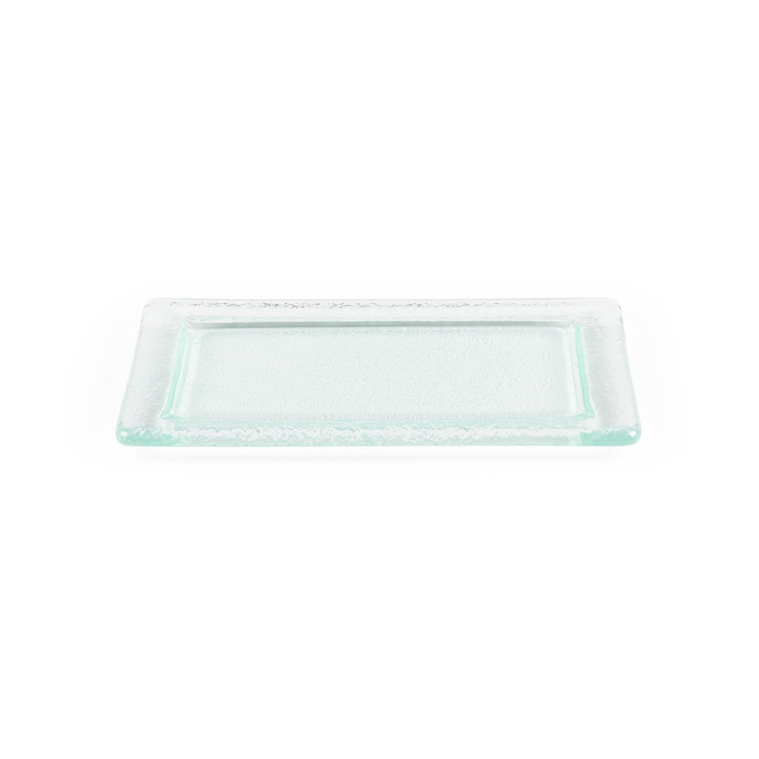 Turgla Fusion Glass 13" x 8" x h:0.5" Rectangular Clear Glass Platter (1 each)