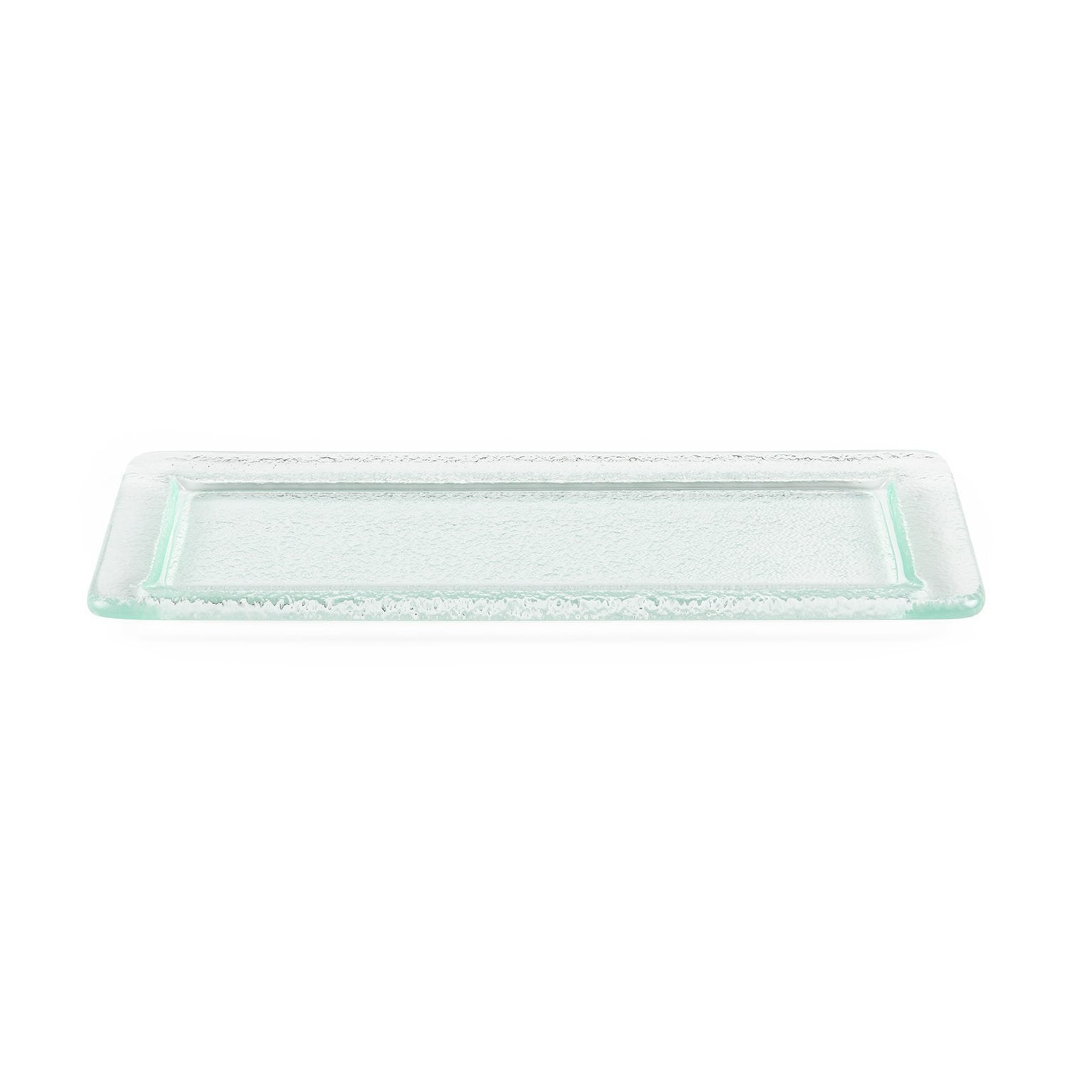 Turgla Fusion Glass 17.75" x 10" x h:0.75" Rectangular Clear Glass Platter (1 each)