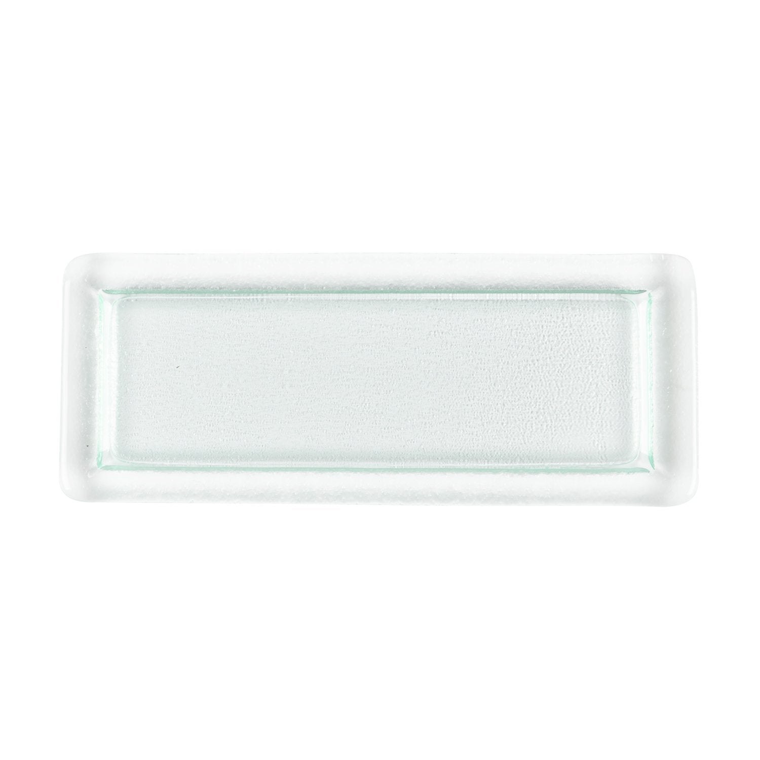 Turgla Fusion Glass 17.75" x 10" x h:0.75" Rectangular Clear Glass Platter (1 each)