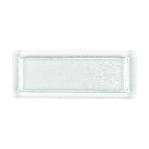 Turgla Fusion Glass 17.75" x 10" x h:0.75" Rectangular Clear Glass Platter (1 each)