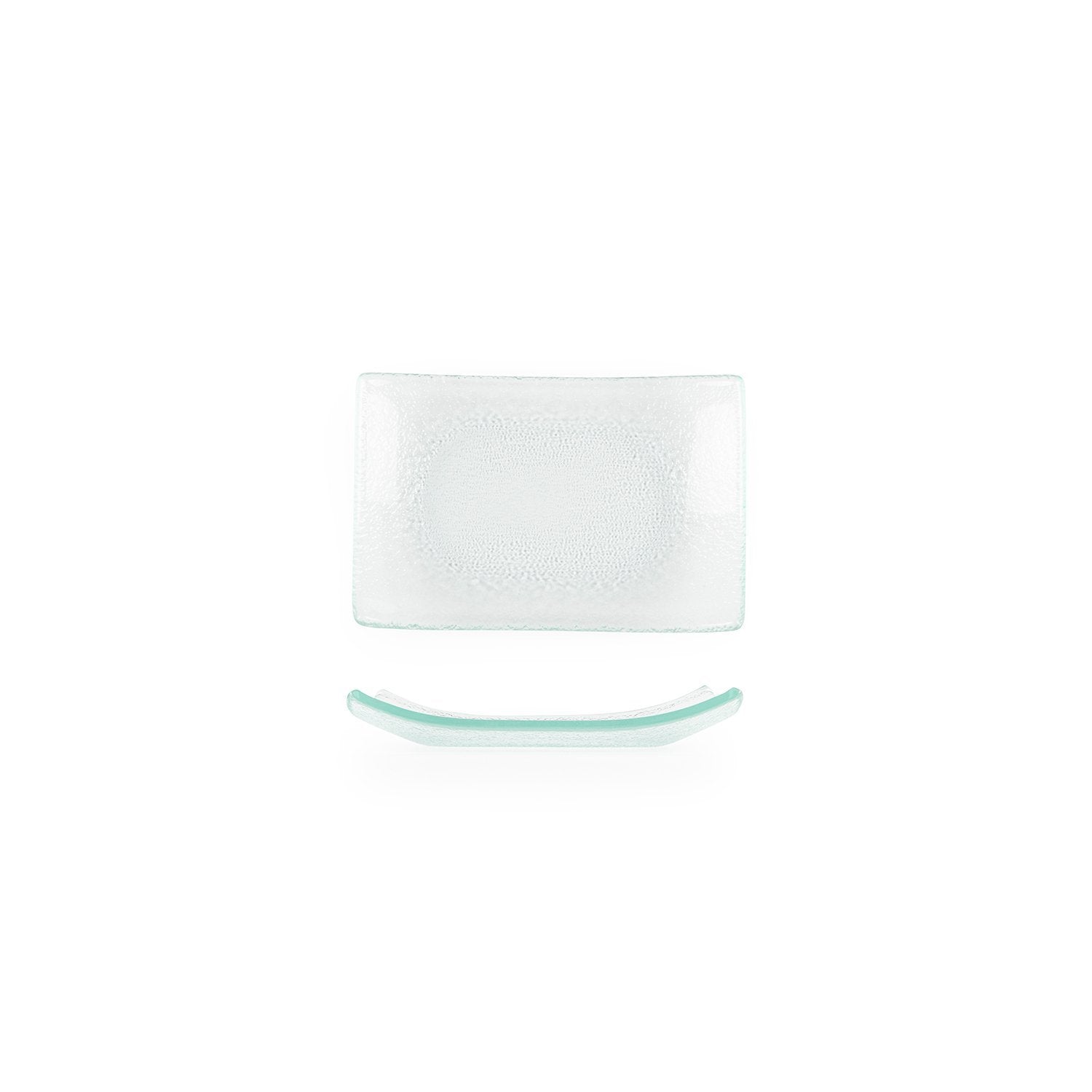Turgla Fusion Glass 7.75" x 5" x h:0.75" Rectangular Clear Glass Platter