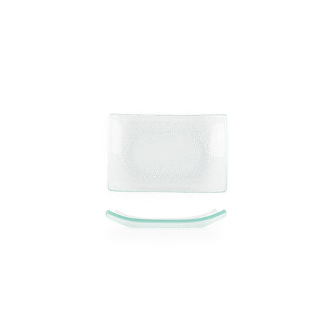 Turgla Fusion Glass 7.75" x 5" x h:0.75" Rectangular Clear Glass Platter