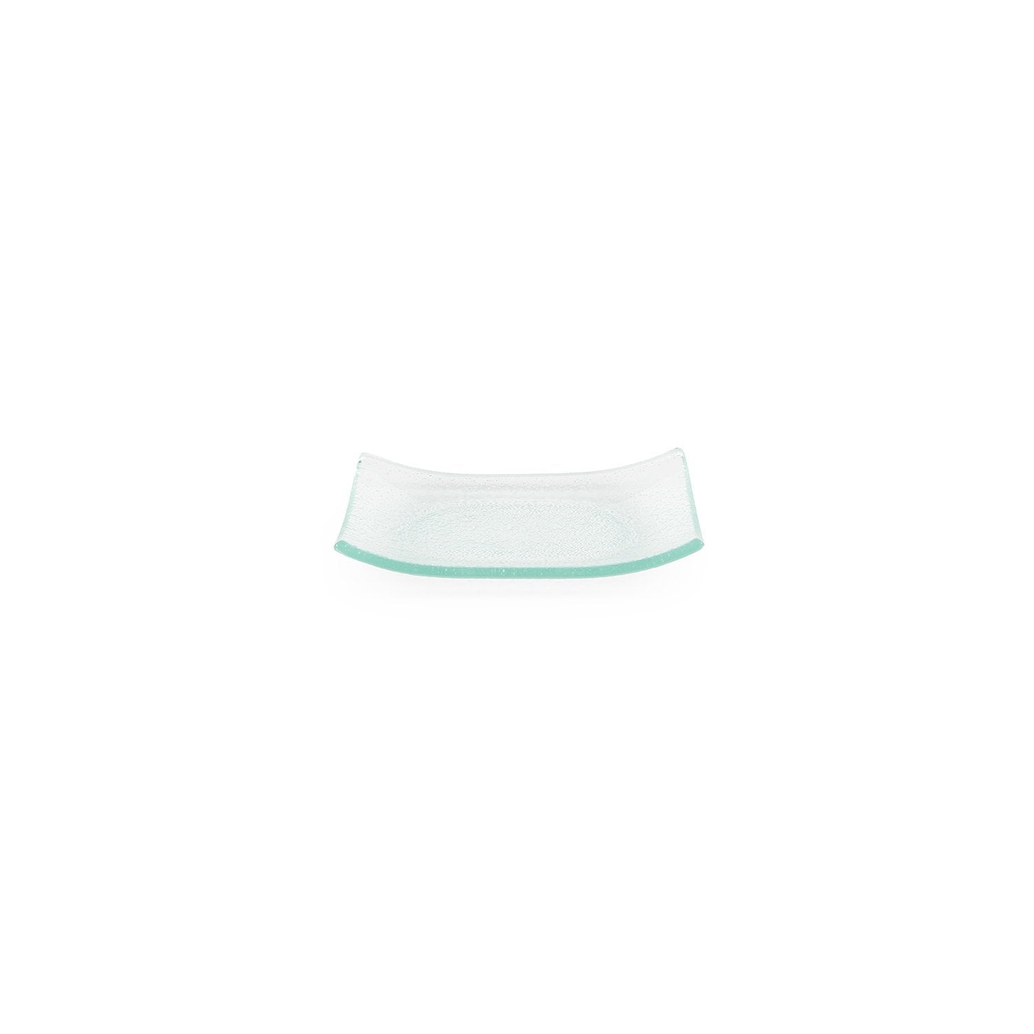 Turgla Fusion Glass 7.75" x 5" x h:0.75" Rectangular Clear Glass Platter