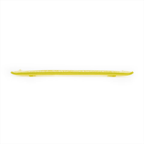 Turgla Fusion Glass 13.75" x 5" x h:0.5" Rectangular Yellow Glass Platter (Set of 2)