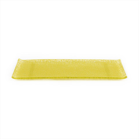 Turgla Fusion Glass 13.75" x 5" x h:0.5" Rectangular Yellow Glass Platter (Set of 2)