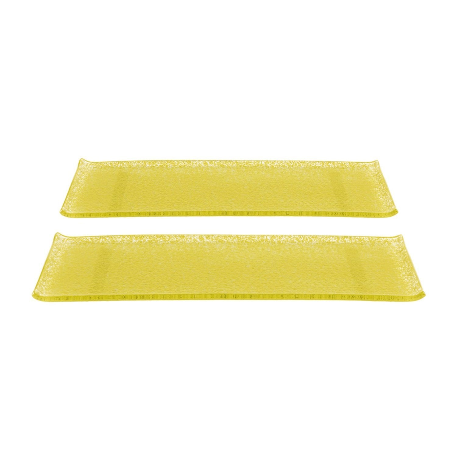 Turgla Fusion Glass 13.75" x 5" x h:0.5" Rectangular Yellow Glass Platter (Set of 2)