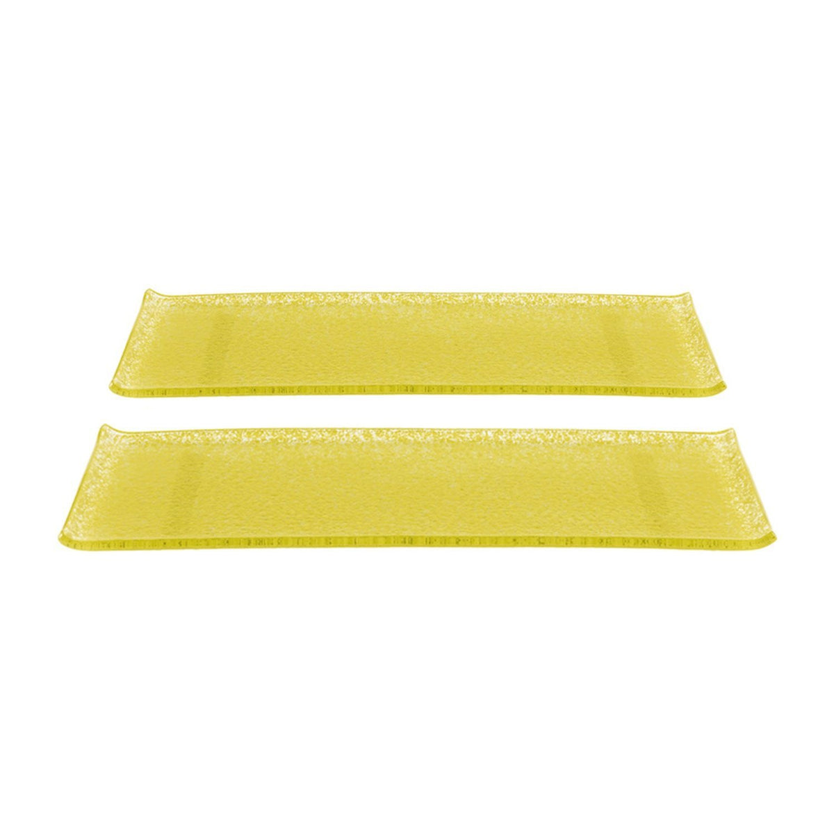 Turgla Fusion Glass 13.75" x 5" x h:0.5" Rectangular Yellow Glass Platter (Set of 2)