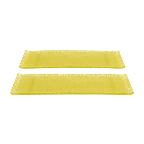 Turgla Fusion Glass 13.75" x 5" x h:0.5" Rectangular Yellow Glass Platter (Set of 2)