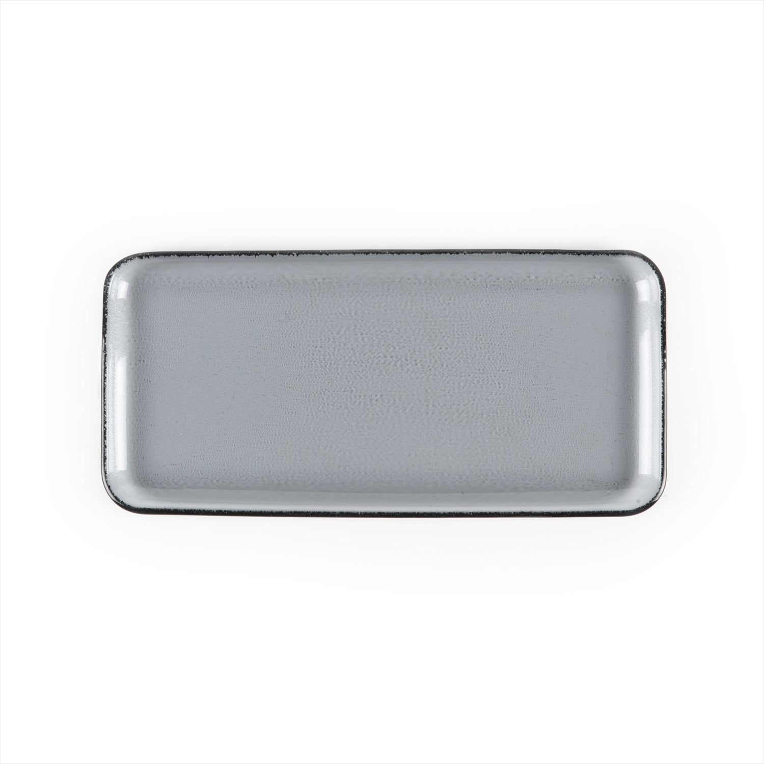 Turgla Fusion Glass 12.25" x 6" x h:1" Rectangular Charcoal Glass Platter (1 each)